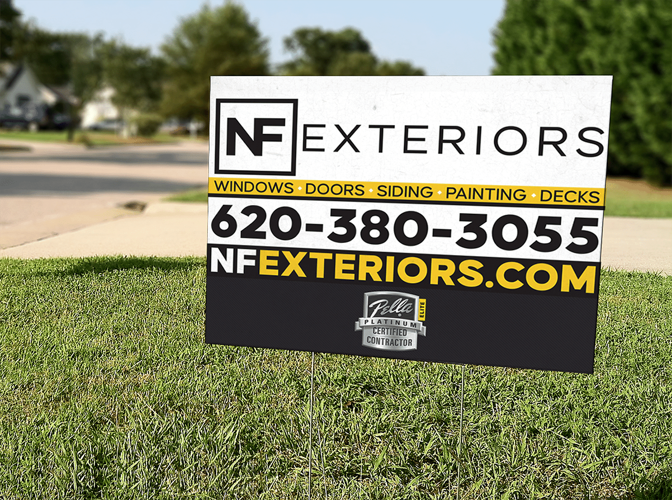 NF Exteriors print collateral graphics